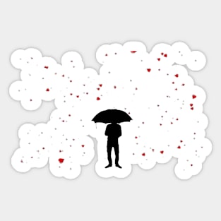 Man In the Heart Rain Sticker